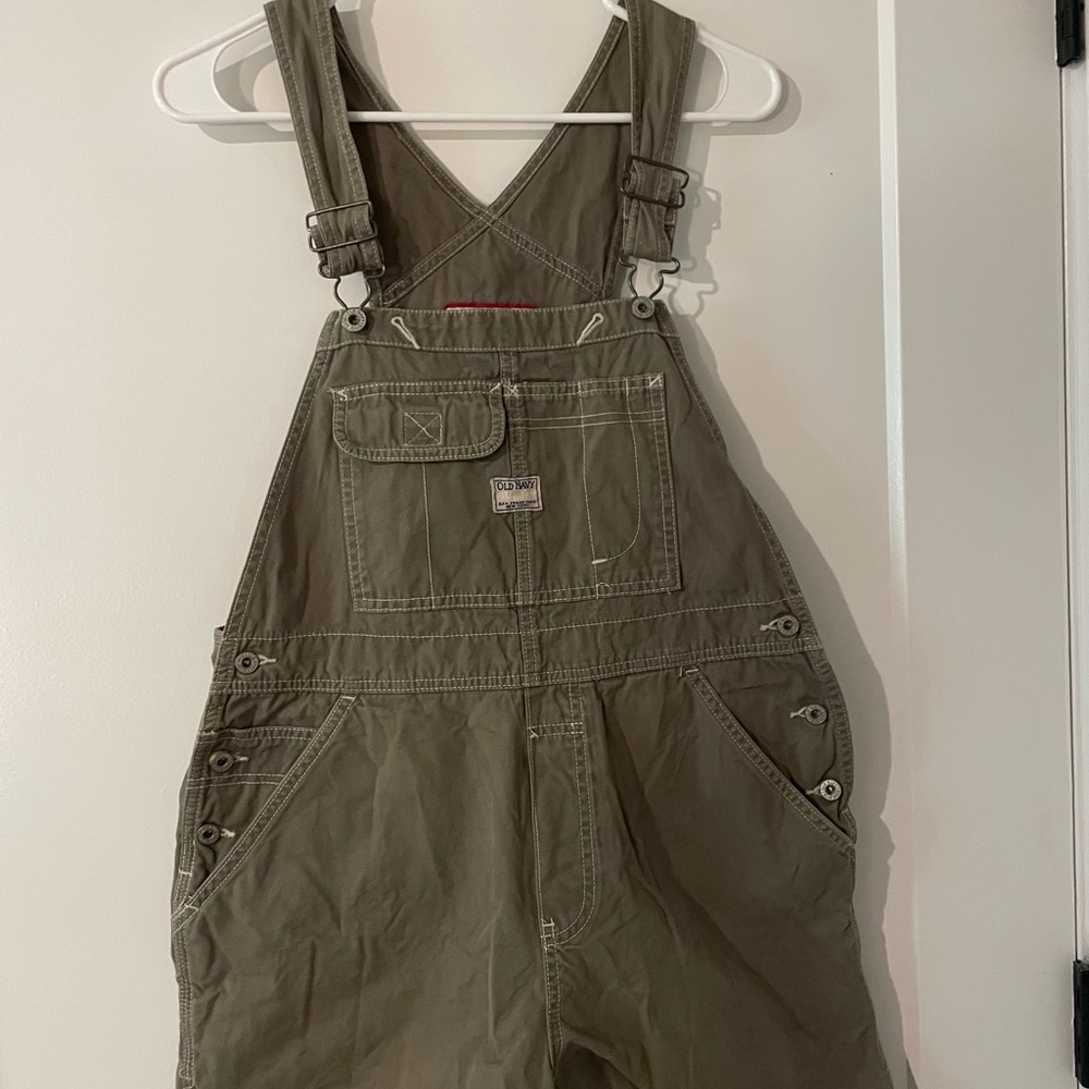 Old Navy olive green overalls